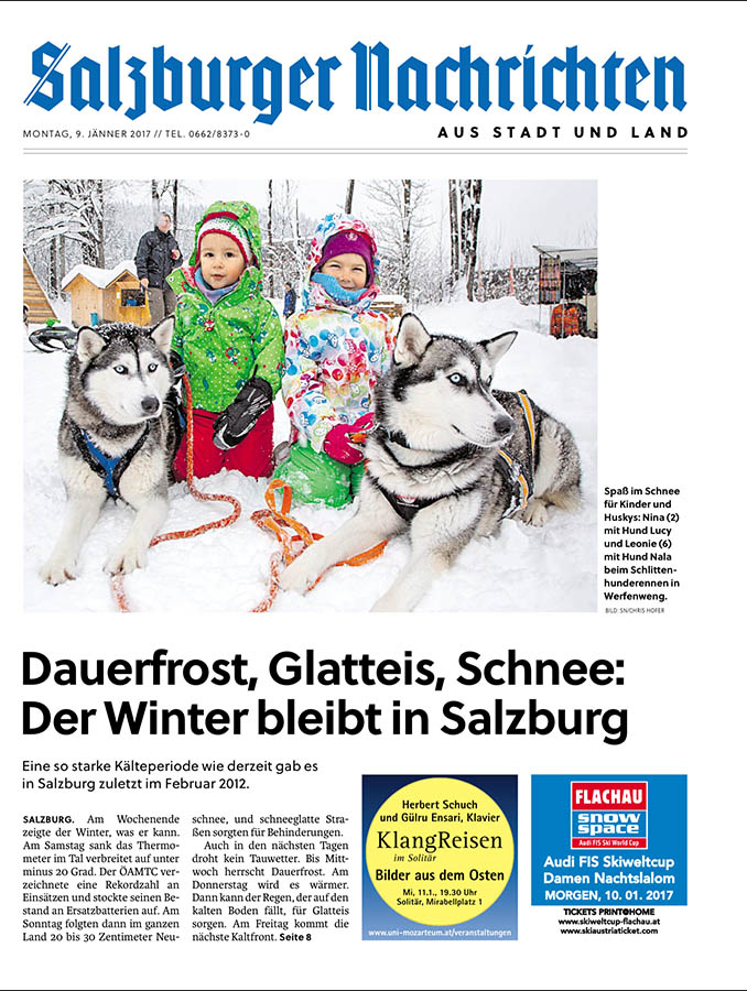 Salzburger Nachrichten 09.01.2017, Titelseite Lokal
